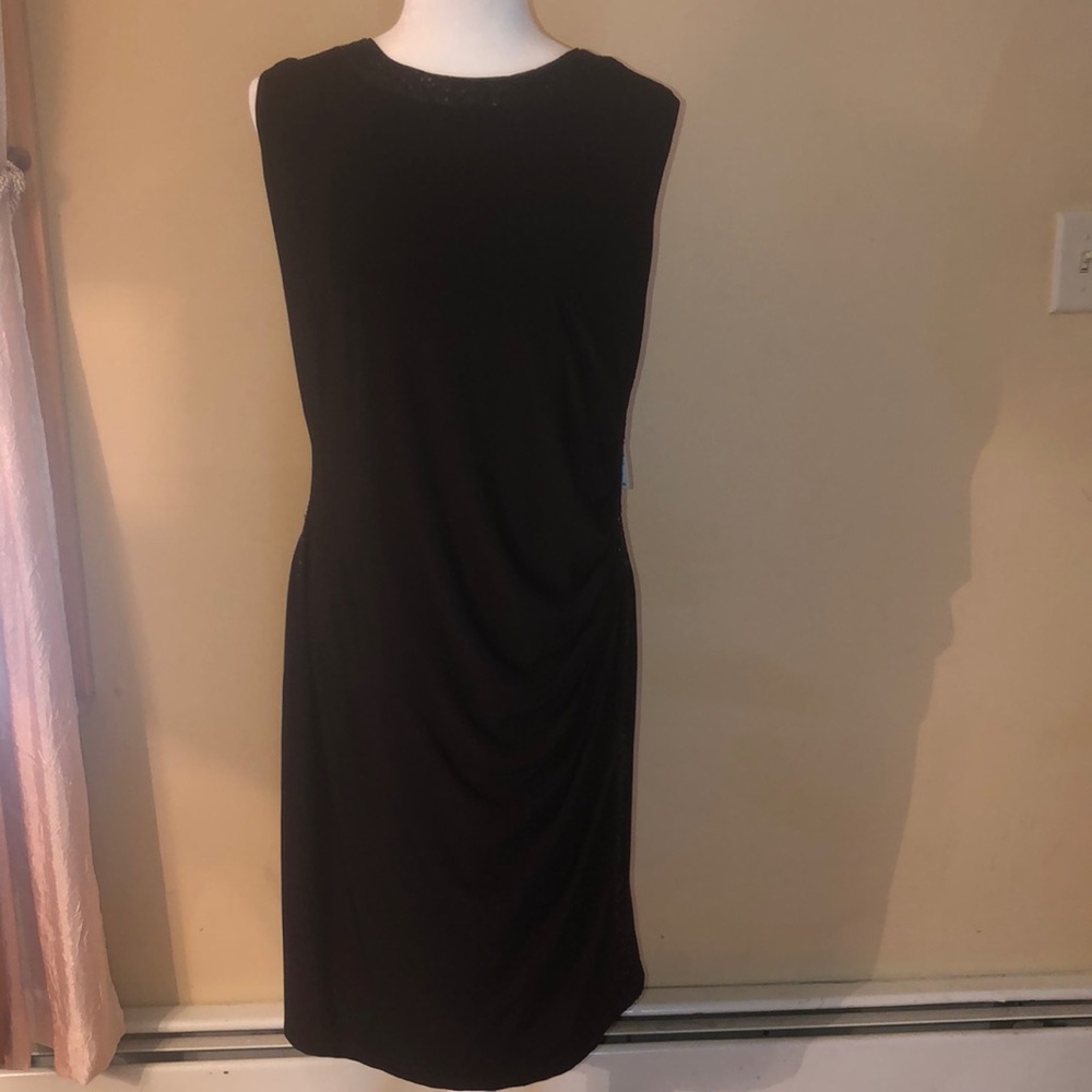 black social dress w/ beaded accents- Sz 18w
